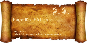 Hegedűs Héliosz névjegykártya